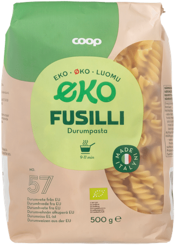Coop 有机螺旋意面 500 g｜Coop Fusilli pasta luomu 500 g