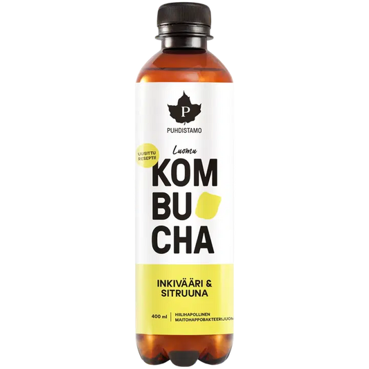 Puhdistamo Luomu Kombucha Inkivääri-Sitruuna 400 ml｜Puhdistamo 有机康普茶姜柠檬 400 ml