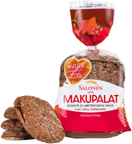 Leipomo Salonen Makupalat 6/420 g ruissekaleipä, halkaistu｜Leipomo Salonen 美味块 6/420g 黑麦面包，切半