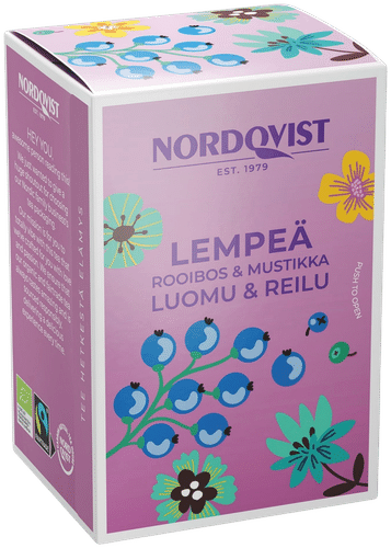 Nordqvist 温和的 Rooibos 和蓝莓 20x1.75g 有机和公平贸易