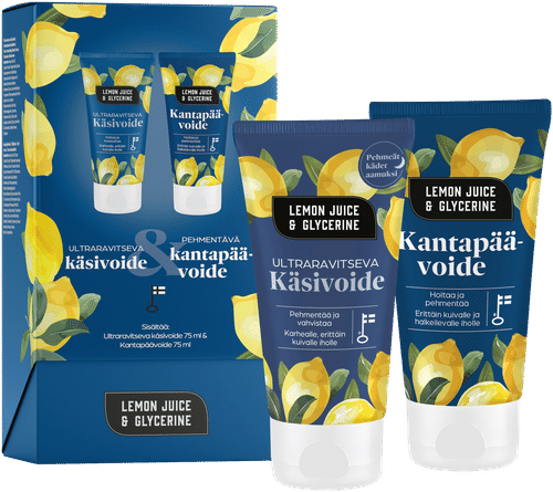 Lemon Juice & Glycerine Lahjapakkaus Ultraravitseva käsivoide ja Pehmentävä jalkavoide