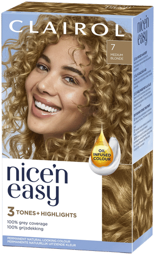 Clairol Nice'n Easy 持久染发剂7中浅亚麻色
