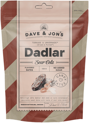 Dave&Jons Hapan Cola-karamellien makuisia kivettömiä taateleita 125 g
