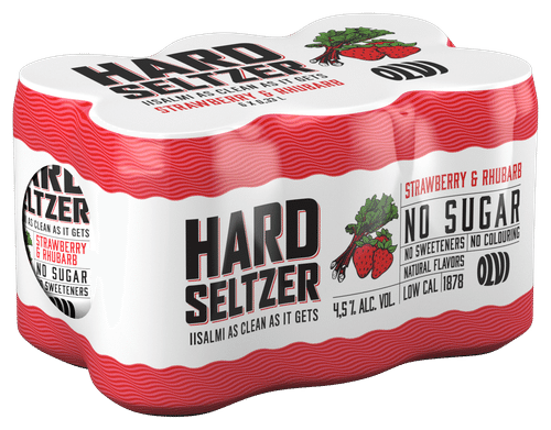 OLVI Hard Seltzer 6 x OLVI 硬苏打酒 草莓与大黄 4.5% 0.33升 罐