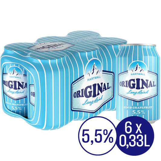 6 x Hartwall Original Long Drink 5,5% 0,33 l｜Hartwall Original Long Drink 6 x Hartwall 原味长饮 5.5% 0,33 l