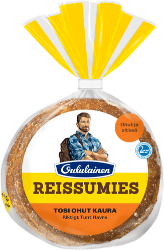 Oululainen Reissumies Tosi Ohut Kaura 5kpl 210g, kaurasekaleipä｜Oululainen Reissumies 超薄燕麦 5片 210g 燕麦混合面包