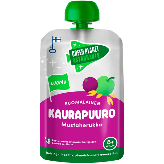 Green Planet Astronauts Luomu Suomalainen Kaurapuuro Mustaherukka 100g 5kk+｜Green Planet Astronauts 有机芬兰黑醋栗燕麦片 100g 5 个月+