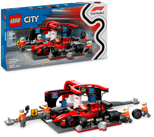 LEGO City Formula 1 乐高®城市 60443 F1®维修站与车队及法拉利赛车
