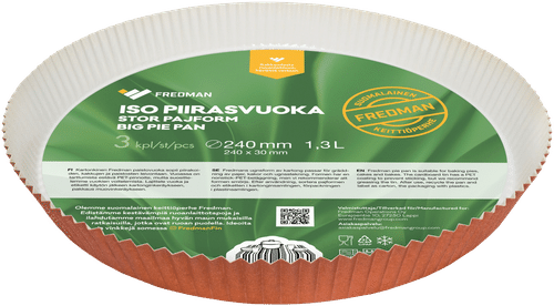 Fredman iso piirasvuoka kartonkia Ø24cm 3kpl