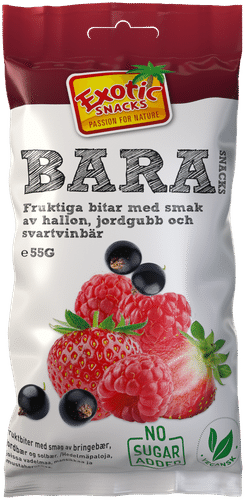 Exotic Snacks BARA Hedelmäpaloja joissa mansikka & vadelma & mustaherukka 55g