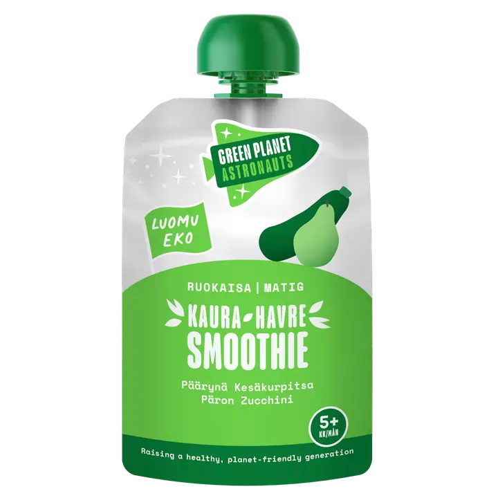 Green Planet Astronauts LUOMU kaurasmoothie kesäkurpitsa-päärynä 100g 5kk+｜Green Planet Astronauts 有机燕麦冰沙西葫芦梨 100 克 5 个月+