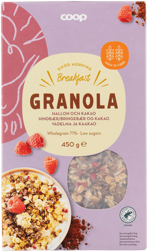 Coop granola vadelma ja kaakao 450 g｜Coop 覆盆子可可格兰诺拉 450g