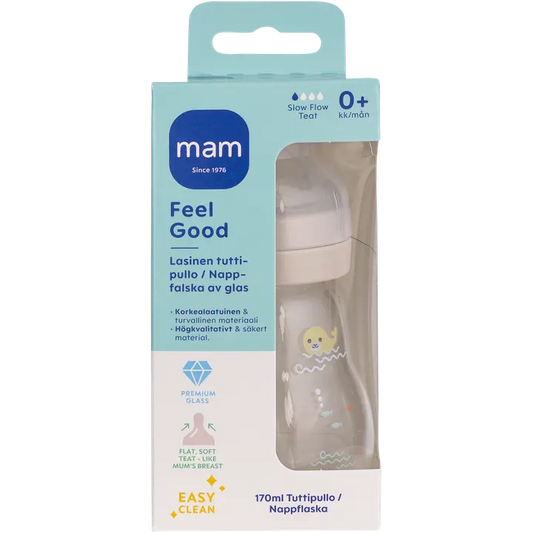 MAM Feel Good lasinen tuttipullo 170 ml｜None MAM Feel Good 玻璃婴儿奶瓶 170 ml