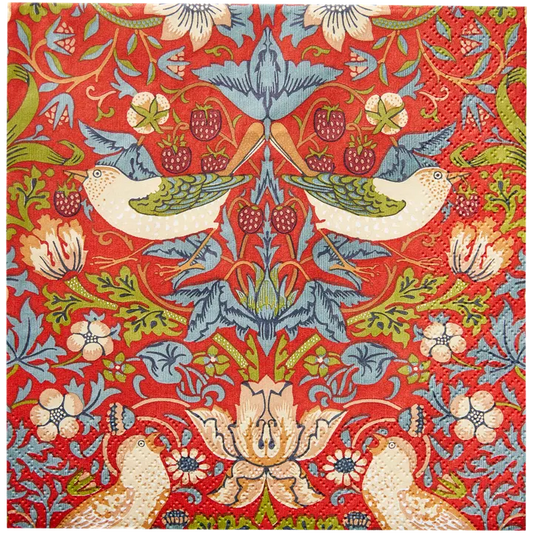 William Morris 草莓小偷红色餐巾纸20片/33厘米