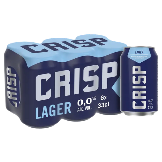 6-pack Crisp Lager alkoholiton olut 0 % tölkki 0,33 L｜Crisp 6 罐装 Crisp Lager 0度饮料 0% 罐装 0,33 L