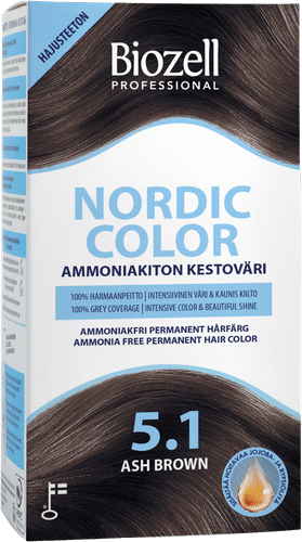 Biozell Nordic Color Biozell Professional Nordic Color 无氨持久染发剂 灰棕色 5.1 2x60ml