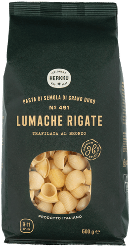 Herkku 蜗牛形硬质小麦通心粉 500g｜Herkku Lumache Rigate durum pasta 500g