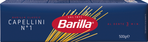 Barilla 硬粒小麦意面Capellini n.1 500g｜Barilla Capellini n.1 durumvehnästä valmistettu pasta 500g