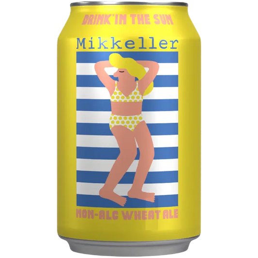 Mikkeller Drink'In the Sun Non-alc Wheat Ale 0,3% 0,33l alkoholiton oluttölkki｜Mikkeller Drink'In the Sun 0度小麦饮料 0.3% 0.33l 0度饮料罐