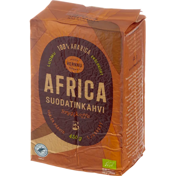Herkku Luomu Africa Suodatinkahvi 450 g vaalea paahto｜Herkku 有机非洲滤滤咖啡 450 克 浅度烘焙