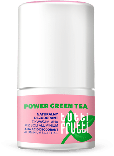 TUTTI FRUTTI Alumiinivapaa deodorantti POWER GREEN TEA and AHAs almond, shikimic, lactic 50ml