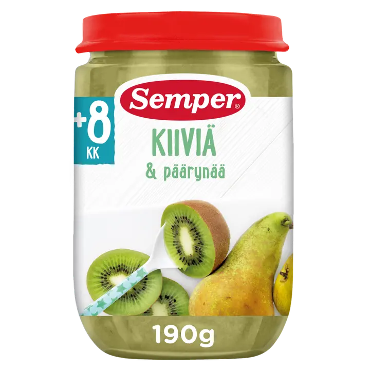 Semper Kiivi omena & päärynä 8kk hedelmäsose 190g｜Semper 猕猴桃苹果梨8个月果泥 190g