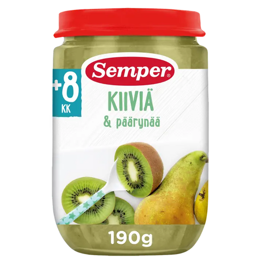 Semper Kiivi omena & päärynä 8kk hedelmäsose 190g｜Semper 猕猴桃苹果梨8个月果泥 190g
