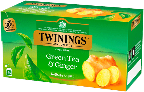 Twinings 25x1,6g Green Tea & Ginger Tee｜Twinings 25x1.6g 绿茶姜茶