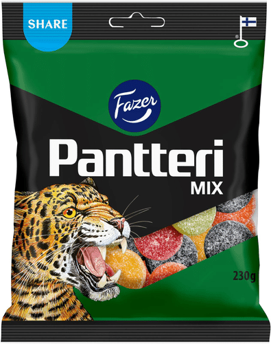 Fazer 黑豹混合糖果袋 230g｜Fazer Pantteri Mix karkkipussi 230g