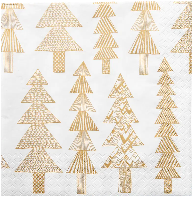 Marimekko 云杉林金色餐巾 20张/33cm｜Marimekko Kuusikossa kulta lautasliina 20kpl/33cm