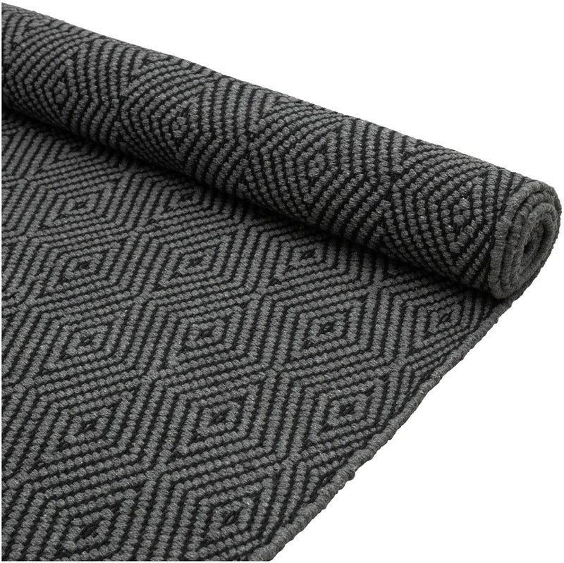 House 棉质地毯 Twill 90x150 厘米 灰色/黑色