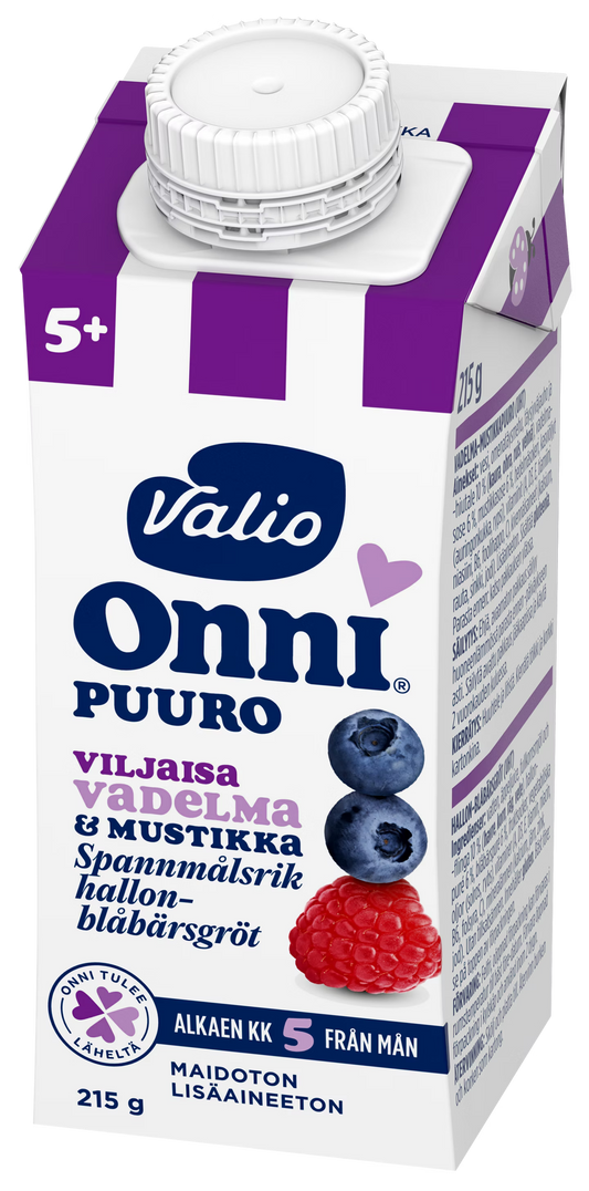 Valio Onni 覆盆子蓝莓婴幼儿辅食粥 215g 5 个月（超高温灭菌）