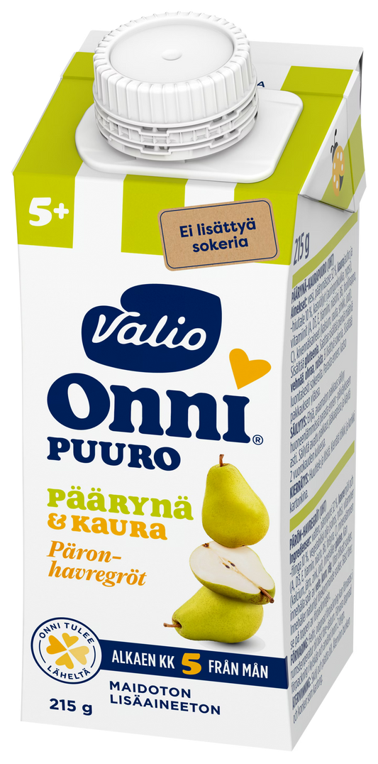 Valio Onni 梨燕麦婴幼儿辅食粥 215 克 5 个月（超高温灭菌）