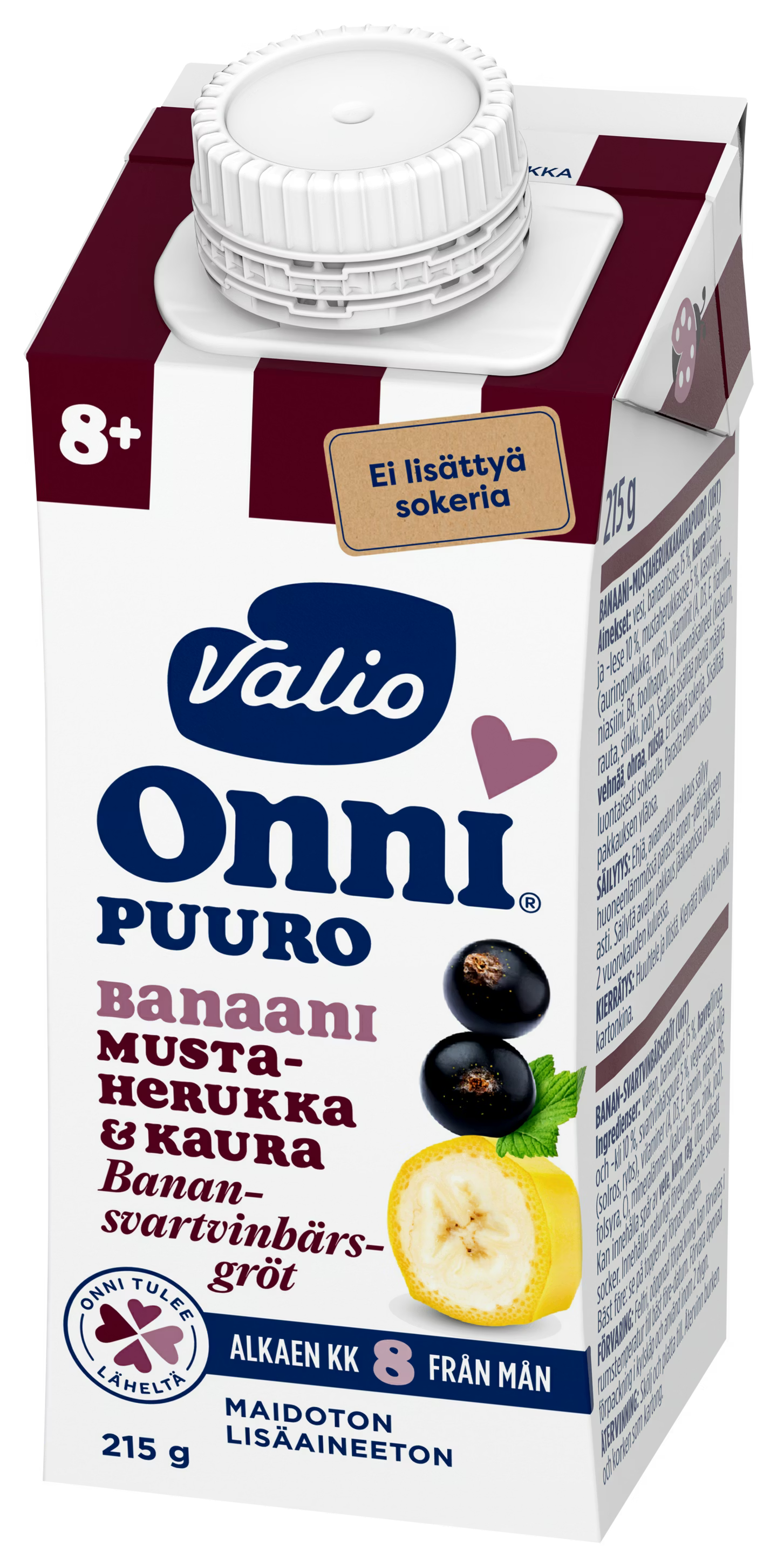 Valio Onni® 香蕉醋栗燕麦粥 215 克 8 个月（超高温灭菌）