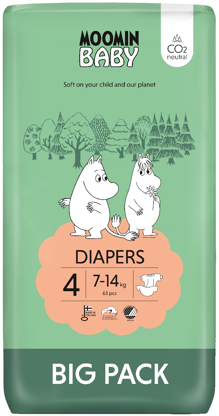 Moomin 姆明婴儿尿布 S4 7-14公斤 63片大包装