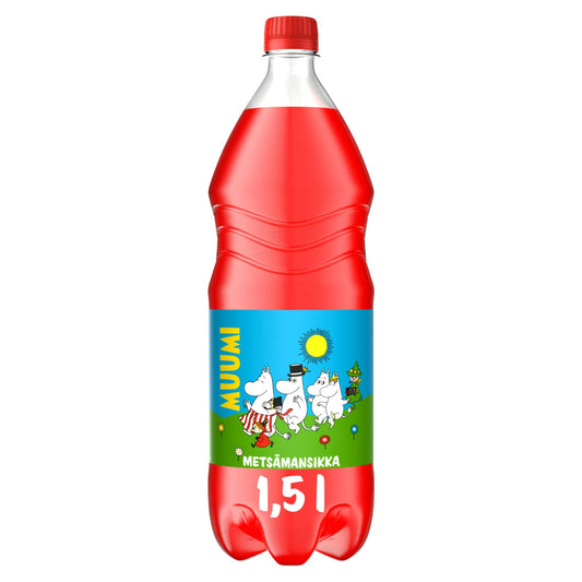 Moomin 姆明系列汽水森林草莓味软饮汽水 1.5升
