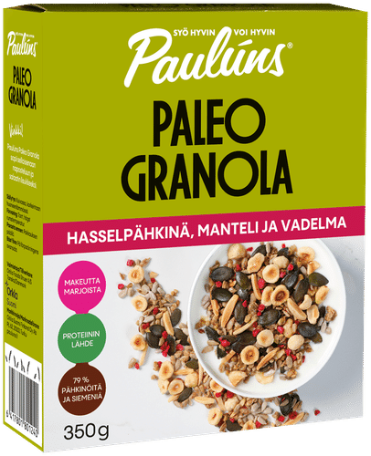 Paulúns paleo hasselpähkinä granola siemenmysli 350g｜Pauluns Paulúns原始饮食榛子格兰诺拉籽麦片 350g