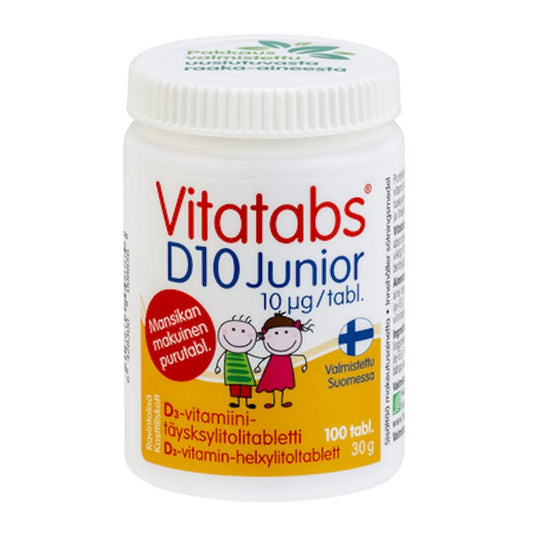 Hankintatukku Vitatabs D 10 Junior儿童维生素D3含片咀嚼片10毫克100片装