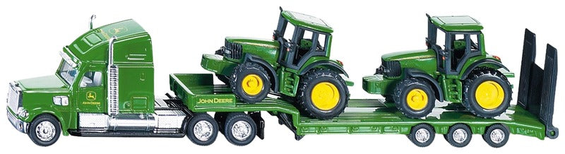 SIKU 1:87 约翰迪尔拖拉机平板拖车｜Siku 1:87 Lavettirekka John Deere Traktoreilla