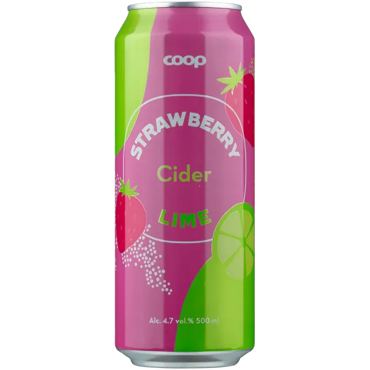 Coop mansikka-limesiideri 4,7% 0,5 l tlk｜Coop 草莓酸橙苹果饮品 4.7% 0.5 l tlk