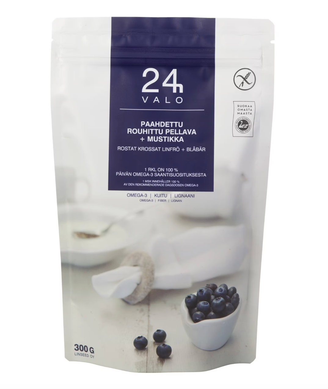 Valo24h天然野生亚麻籽蓝莓粉300g