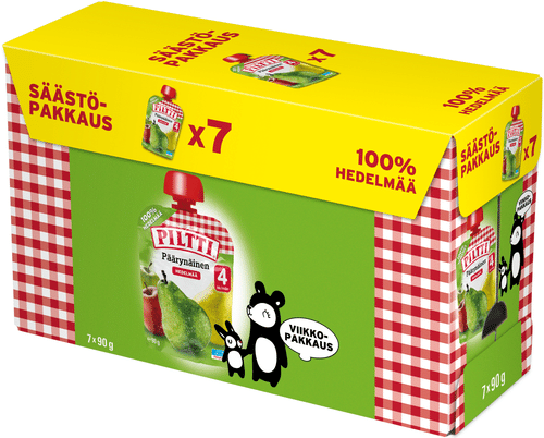 Piltti 7x90克 梨味100%水果（苹果和梨）4个月份装