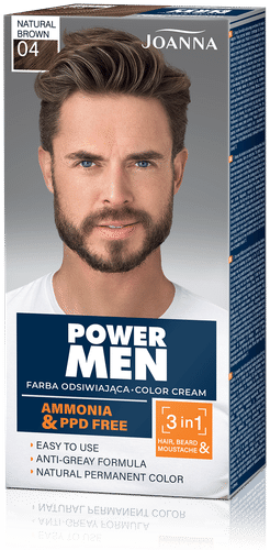 Joanna Power men 染发剂 04 自然棕 永久性｜Joanna Power men hiusväri 04 Natural brown permanent