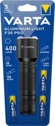 Varta 铝制手电筒 F30 含3节AAA电池