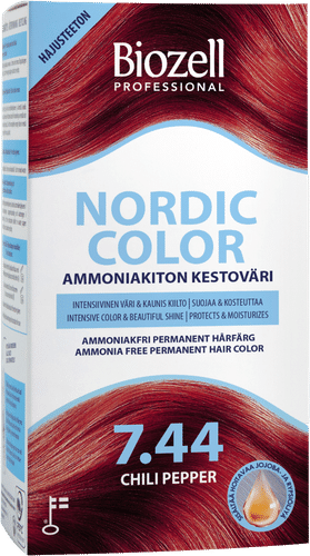 Biozell Nordic Color Biozell Professional Nordic Color 无氨持久染发剂 辣椒红 7.44 2x60ml