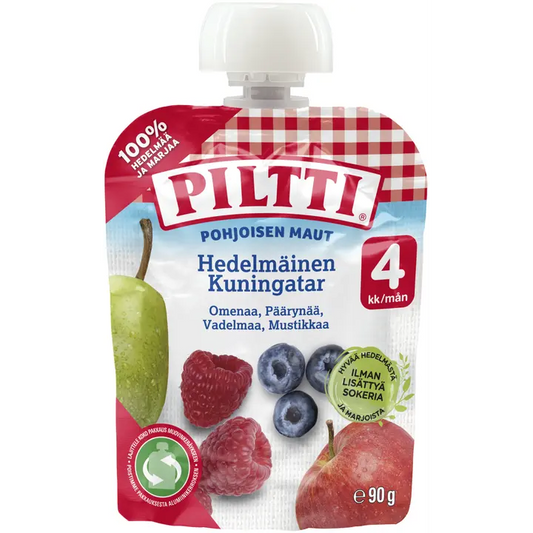 Piltti Pohjoisen maut 90g Hedelmäinen Kuningatar hedelmäsose 4kk annospussi｜Piltti Flavors of the North 90 克 Heldmäinen Kuningatar 果泥 4 个月份装袋
