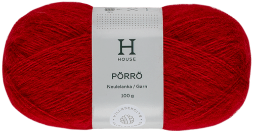 House 马海毛-羊毛-腈纶线 Pörrö 100克 火焰红3641