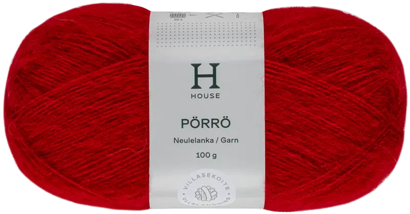 House 马海毛-羊毛-腈纶线 Pörrö 100克 火焰红3641｜House lanka mohair-villa-akryyli Pörrö 100 g Flaming red 3641