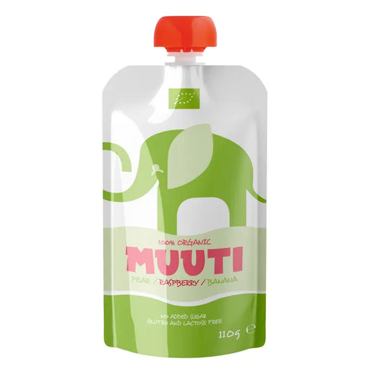 Muuti luomu päärynä vadelma banaani smoothie 110g 6kk｜Muuti 有机梨树莓香蕉冰沙 110g 6 个月
