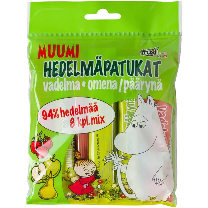 Muumi hedelmäpatukat vadelma ja omena-päärynä 8 kpl 120 g｜Muumi 覆盆子和苹果梨水果棒 8 件 120 g